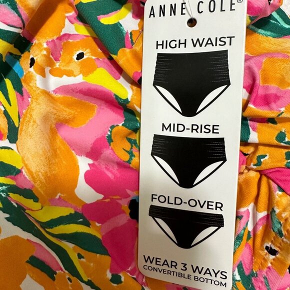 Anne Cole Womens Size XXL Sunshine Floral High-Waist Bikini Swim Bottom‎ NEW - Picture 5 of 9